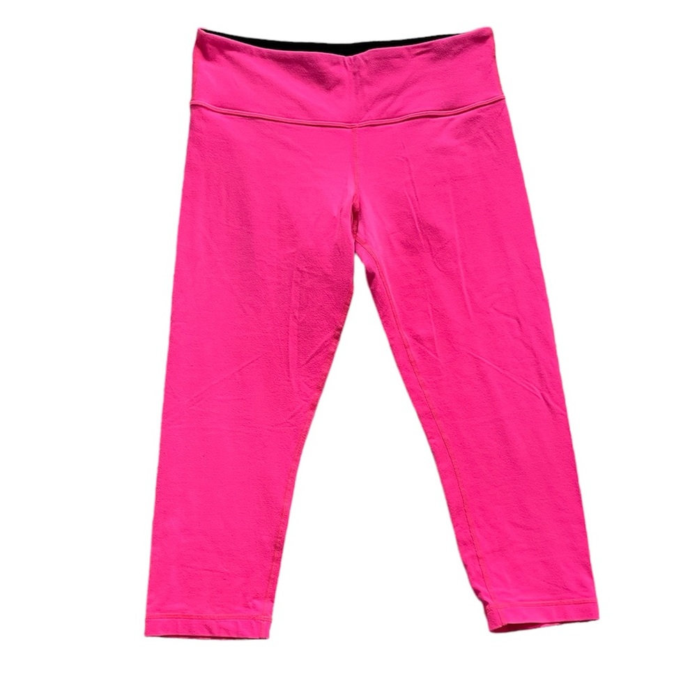 Lululemon Wunder Under Crop reversible legging Paris Pink Barbie hot Pink 8 - Picture 5 of 14
